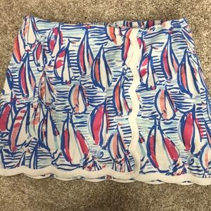 Lilly Pulitzer “red right return” sail boat skort
